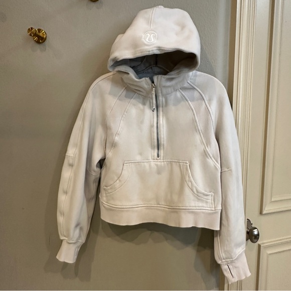 lululemon athletica Tops - Lululemon Scuba Half-Zip Hoodie Light Neutral Beige XS/S
